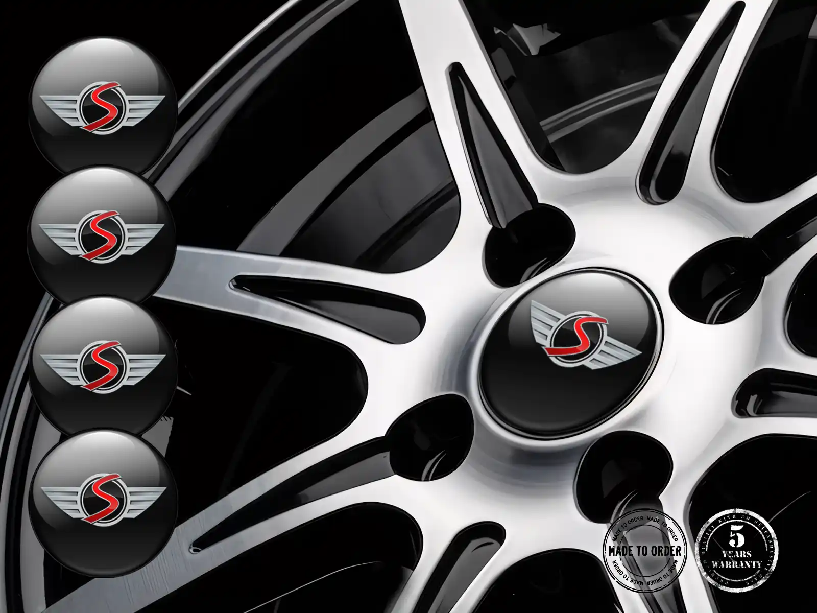 Mini Cooper Domed Badges Logo Stylish Wheel Stickers